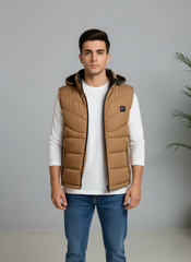 Neon Brown Elegant Sleeveless & Removable Jacket - Bebold