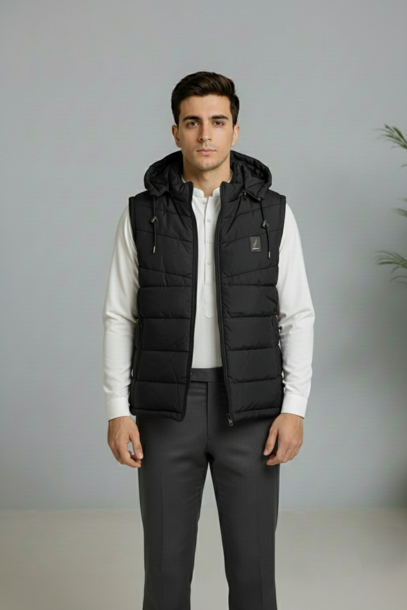 Black Elegant Sleeveless & Removable Jacket - Bebold