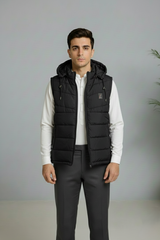 Black Elegant Sleeveless & Removable Jacket - Bebold