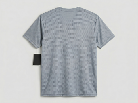 Gray Mesh Stretch Sports T‑Shirt – BeBold