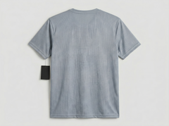 Gray Mesh Stretch Sports T‑Shirt – BeBold