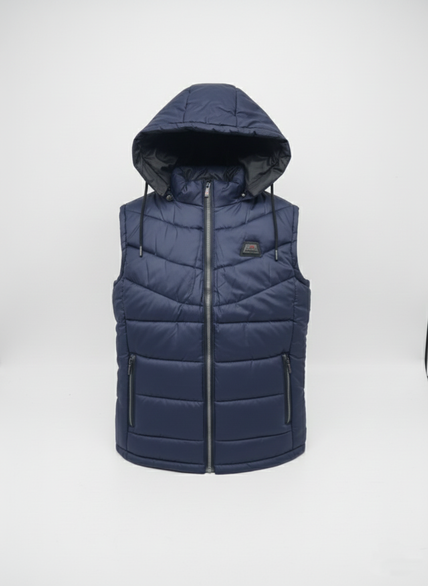 Blue Elegant Sleeveless & Removable Jacket - Bebold