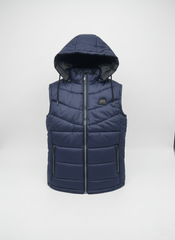 Blue Elegant Sleeveless & Removable Jacket - Bebold