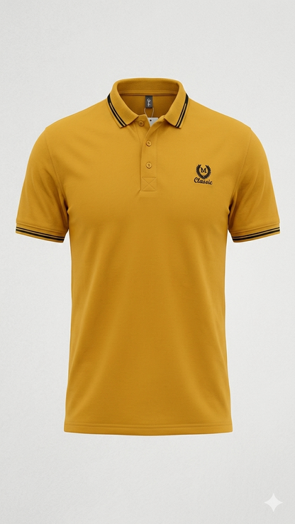 Classic Polo Tee Shirt -Mustard Color