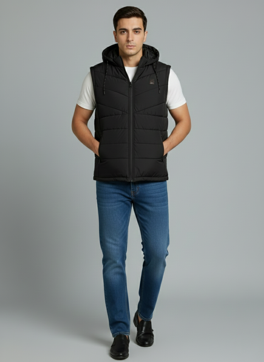 Black Elegant Sleeveless & Removable Jacket - Bebold