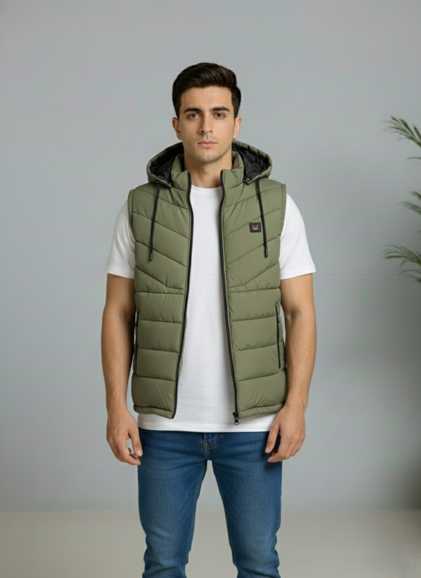 Sea Green Elegant Sleeveless & Removable Jacket - Bebold