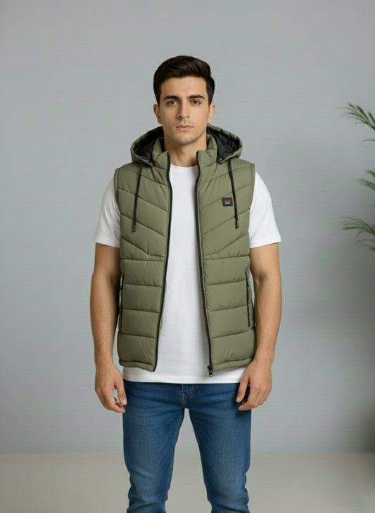 Sea Green Elegant Sleeveless & Removable Jacket - Bebold