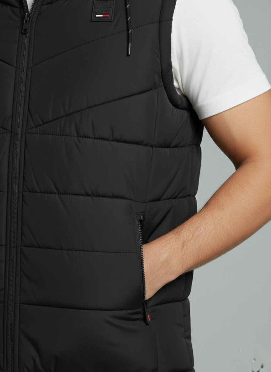 Black Elegant Sleeveless & Removable Jacket - Bebold