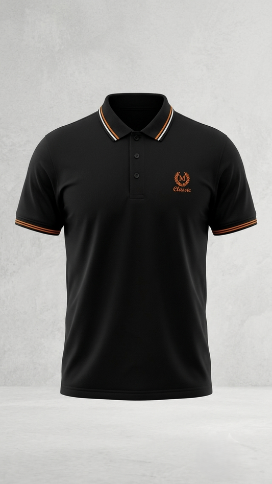 Classic Polo Tee Shirt -Black Color