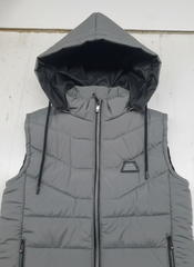 Grey Elegant Sleeveless & Removable Jacket - Bebold