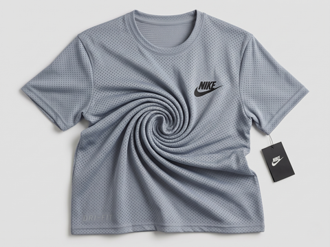 Gray Mesh Stretch Sports T‑Shirt – BeBold