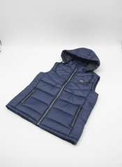 Blue Elegant Sleeveless & Removable Jacket - Bebold