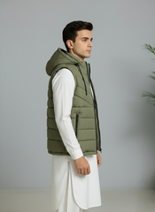 Sea Green Elegant Sleeveless & Removable Jacket - Bebold