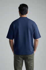 100% Pure Cotton Oversized T-Shirts for Men & Women-Navy Blue