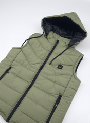 Sea Green Elegant Sleeveless & Removable Jacket - Bebold