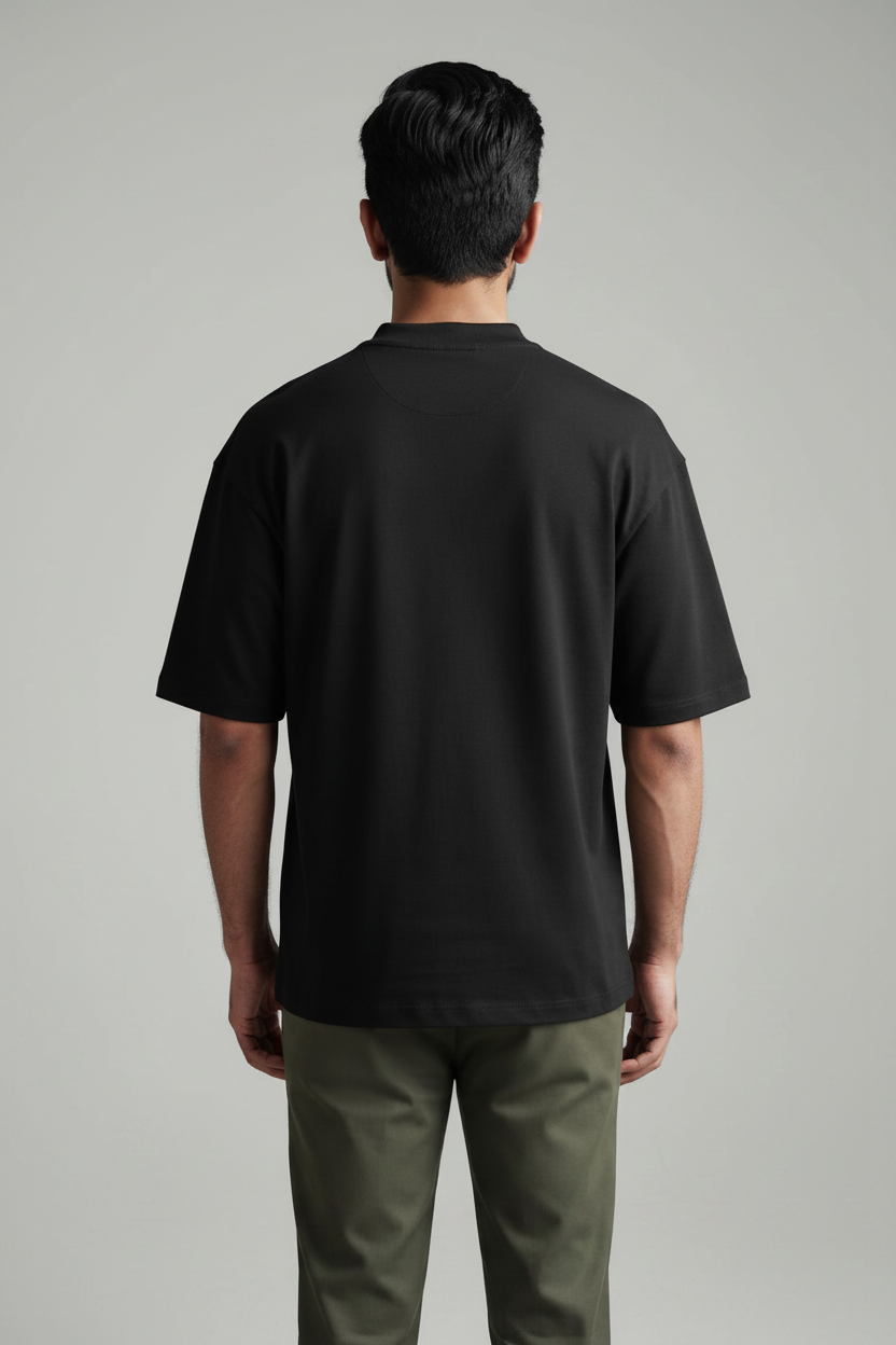 100% Pure Cotton Oversized T-Shirts for Men & Women-Black
