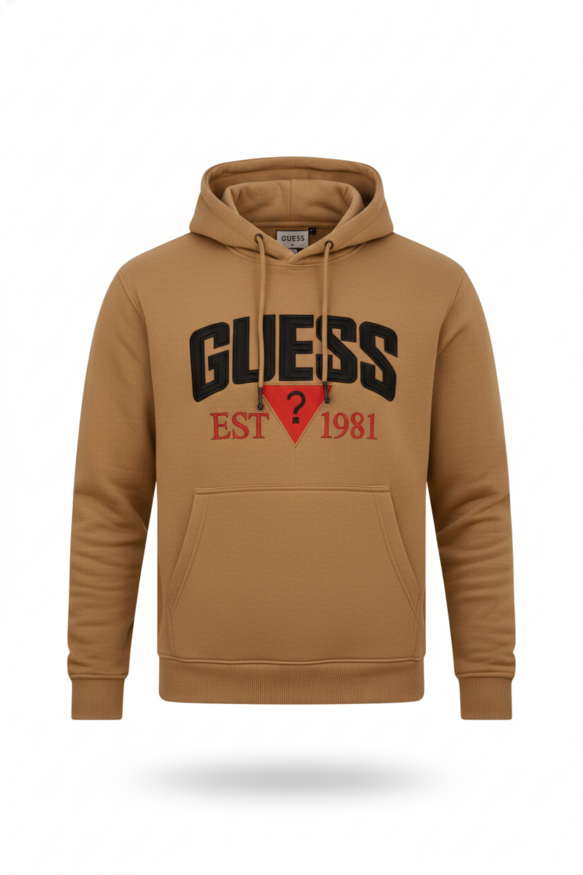 Tan Comfortable Hoodie Withe Unique Style -Bebold