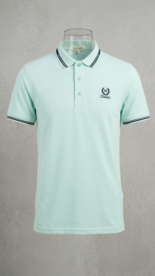Classic Polo Tee Shirt -Cyan Color