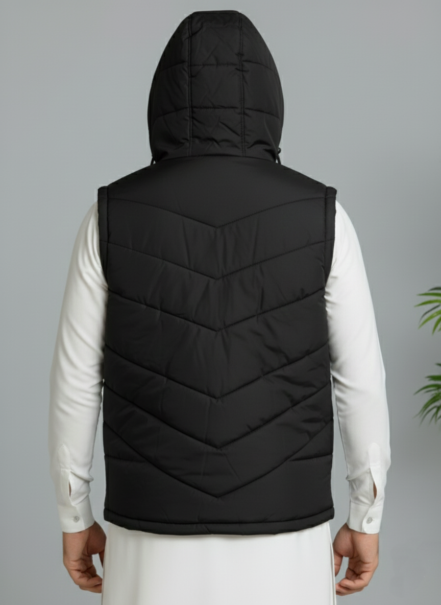 Black Elegant Sleeveless & Removable Jacket - Bebold