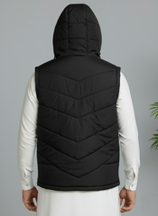 Black Elegant Sleeveless & Removable Jacket - Bebold