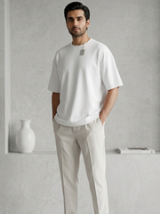 100% Pure Cotton Oversized T-Shirts for Men & Women-White