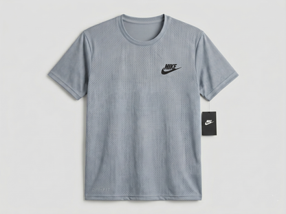 Gray Mesh Stretch Sports T‑Shirt – BeBold