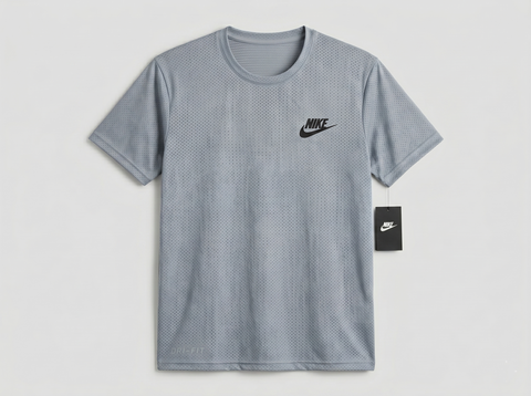 Gray Mesh Stretch Sports T‑Shirt – BeBold