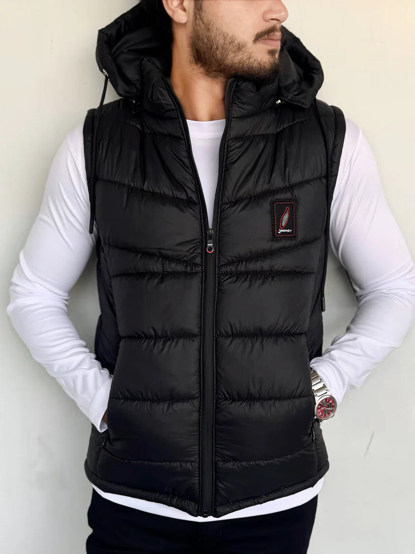 Black Elegant Sleeveless & Removable Jacket - Bebold