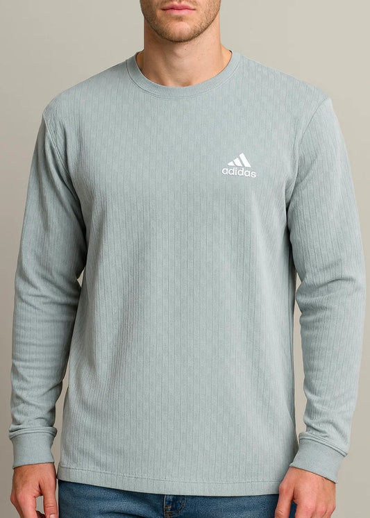 Sea Green Active Wear Crew Neck Long Sleeve Shirt - Bebold