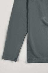 Grey Waffle Texture Polo Full Sleeves Shirt - Bebold.