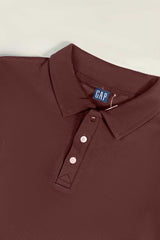 Brown Waffle Texture Polo Full Sleeves Shirt - Bebold.