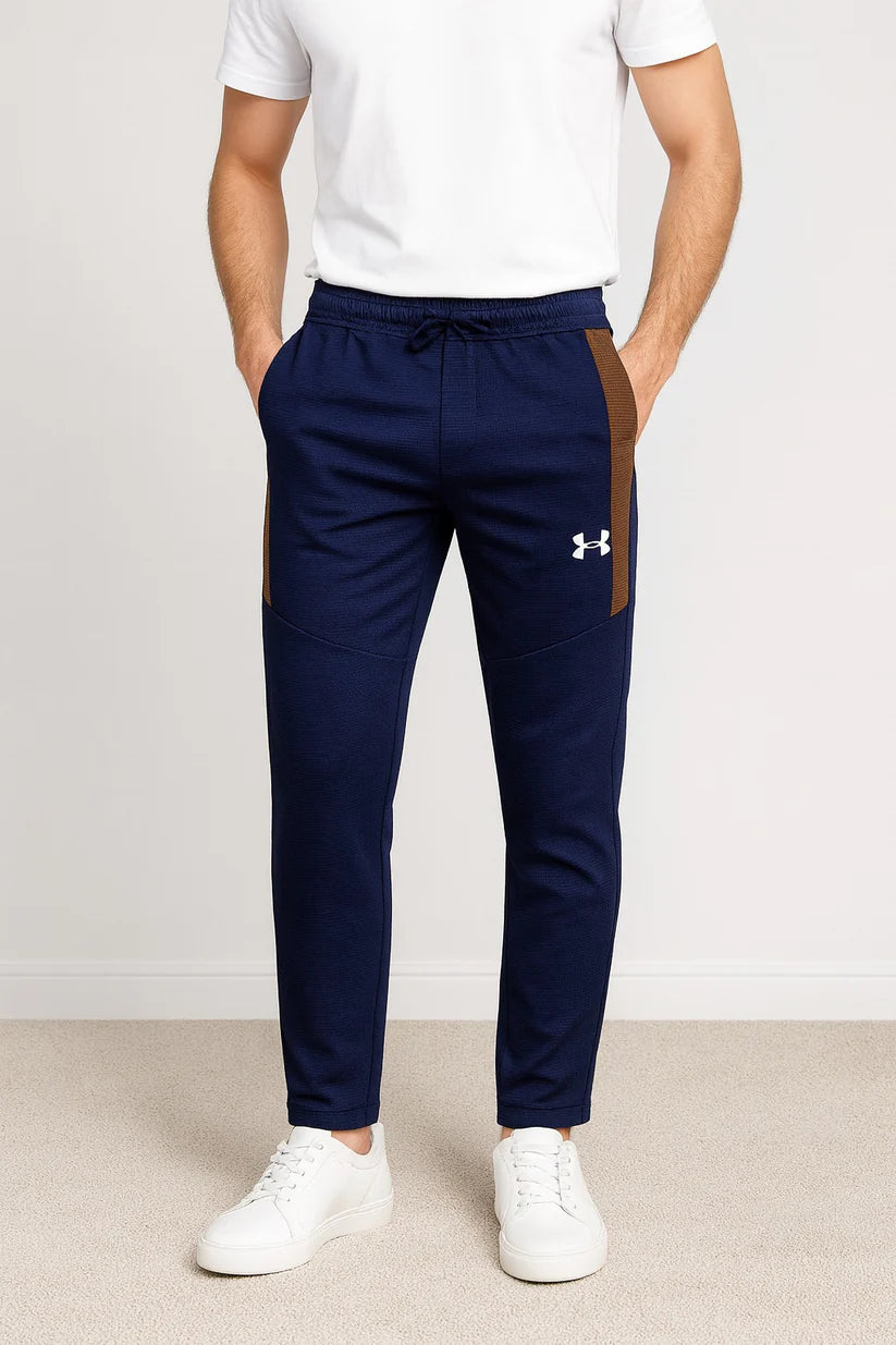 Navy Waffle Fit Trouser - Bebold