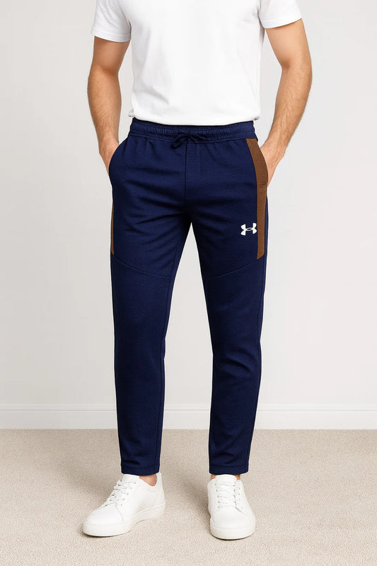 Navy Waffle Fit Trouser - Bebold