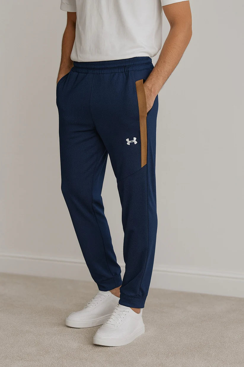Navy Waffle Fit Trouser - Bebold