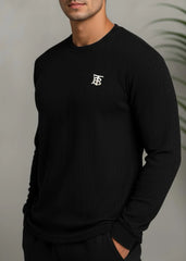 Black Premium Crew Neck Full Sleeve Shirt - Bebold