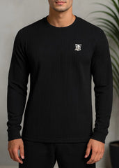 Black Premium Crew Neck Full Sleeve Shirt - Bebold
