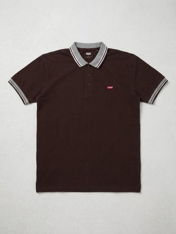 Brown Jacquard Collar Polo Shirts - Cotton| UV Protection