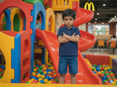 100% Cotton Blue Polo for Kids (9 Months - 5 Years) - Skin Friendly & Regular Fit