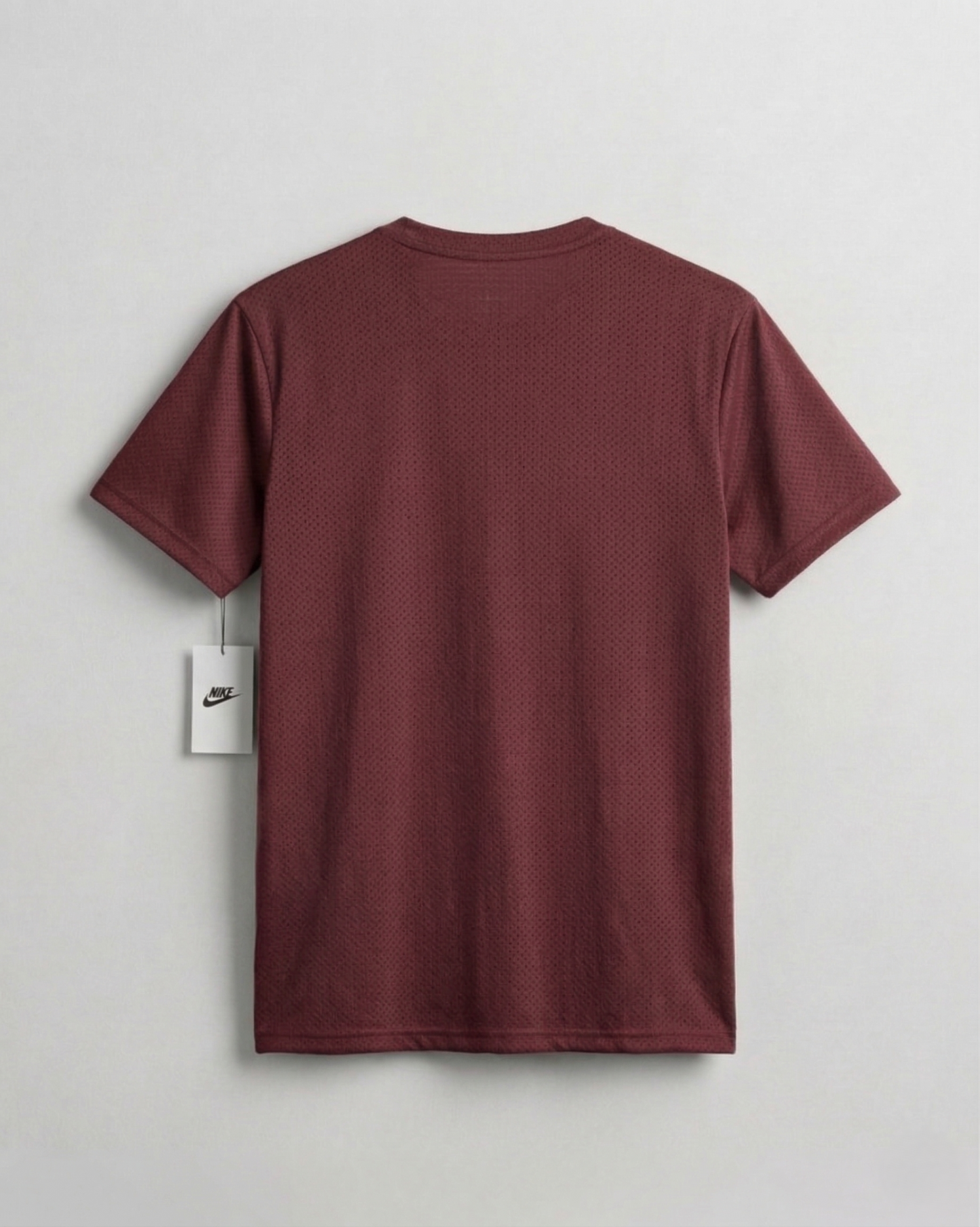 Burgendy Mesh Stretch Sports T‑Shirt – BeBold