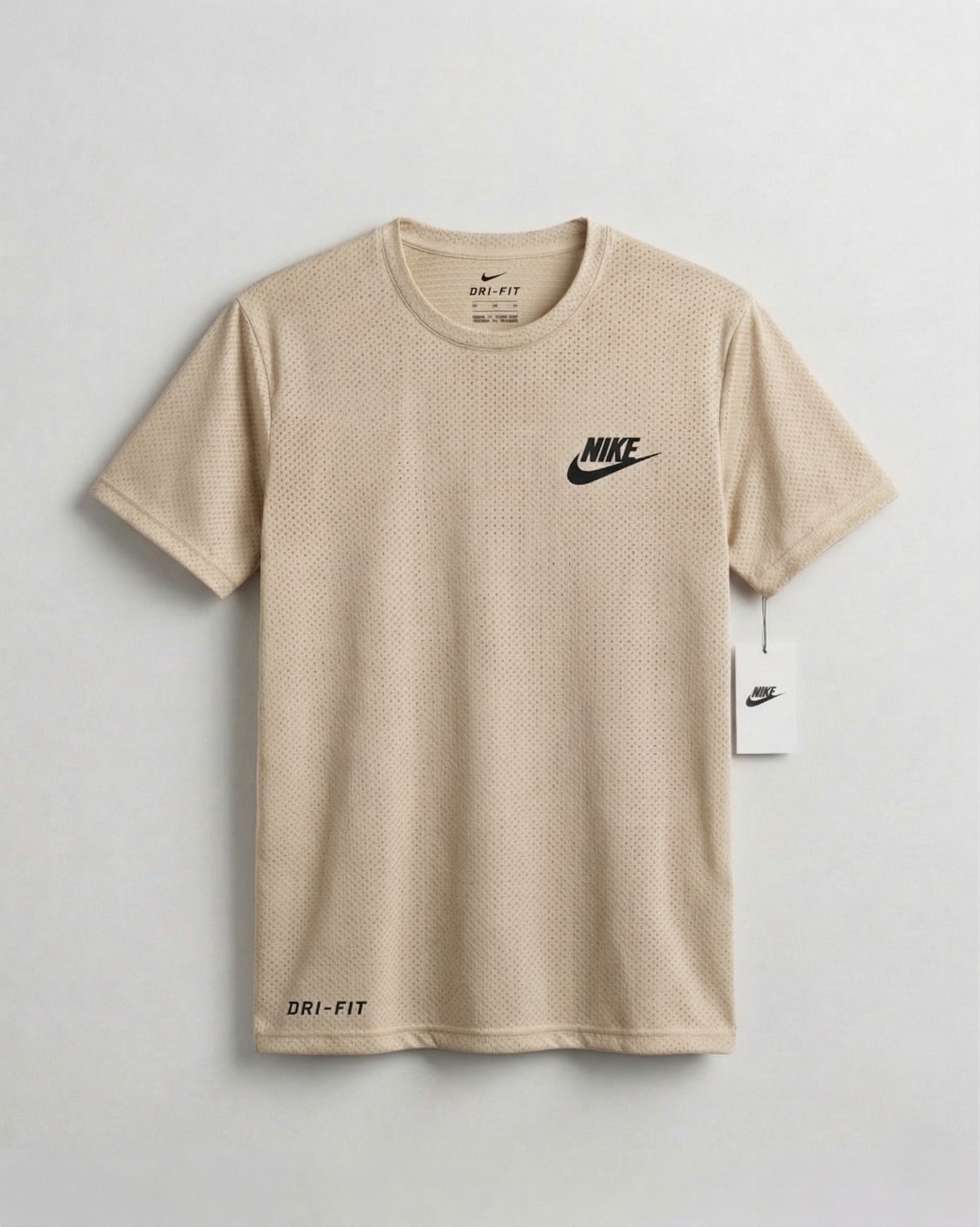 Beige  Mesh Stretch Sports T‑Shirt – BeBold