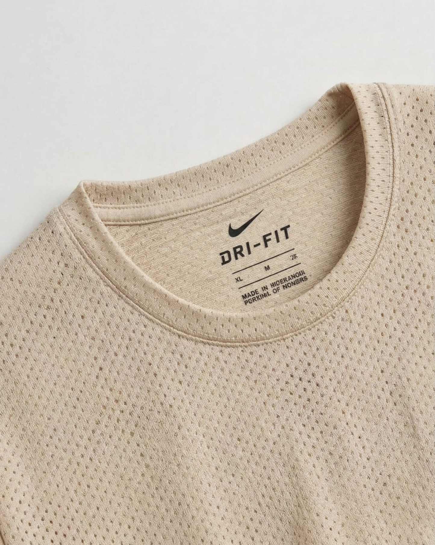 Beige  Mesh Stretch Sports T‑Shirt – BeBold
