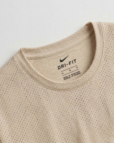 Beige  Mesh Stretch Sports T‑Shirt – BeBold