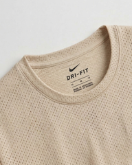 Beige  Mesh Stretch Sports T‑Shirt – BeBold