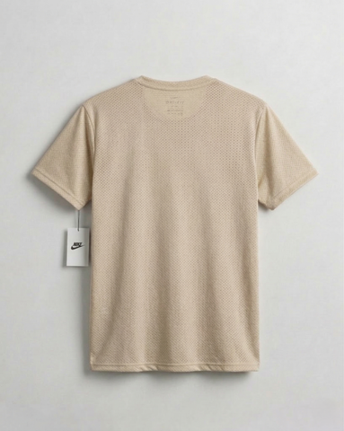 Beige  Mesh Stretch Sports T‑Shirt – BeBold