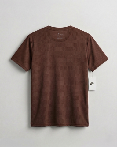 Brown Mesh Stretch Sports T‑Shirt – BeBold