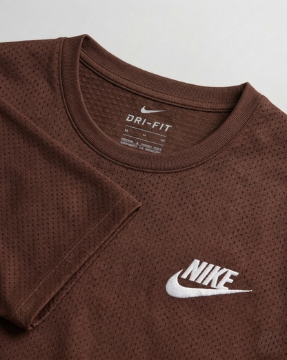 Brown Mesh Stretch Sports T‑Shirt – BeBold
