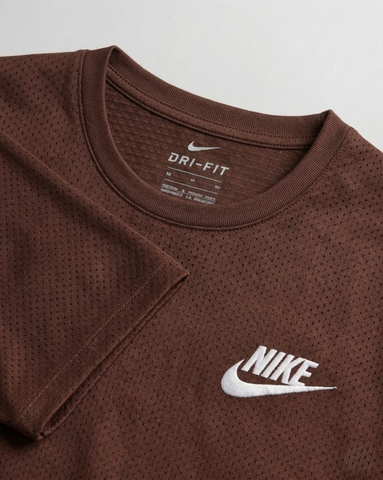 Brown Mesh Stretch Sports T‑Shirt – BeBold