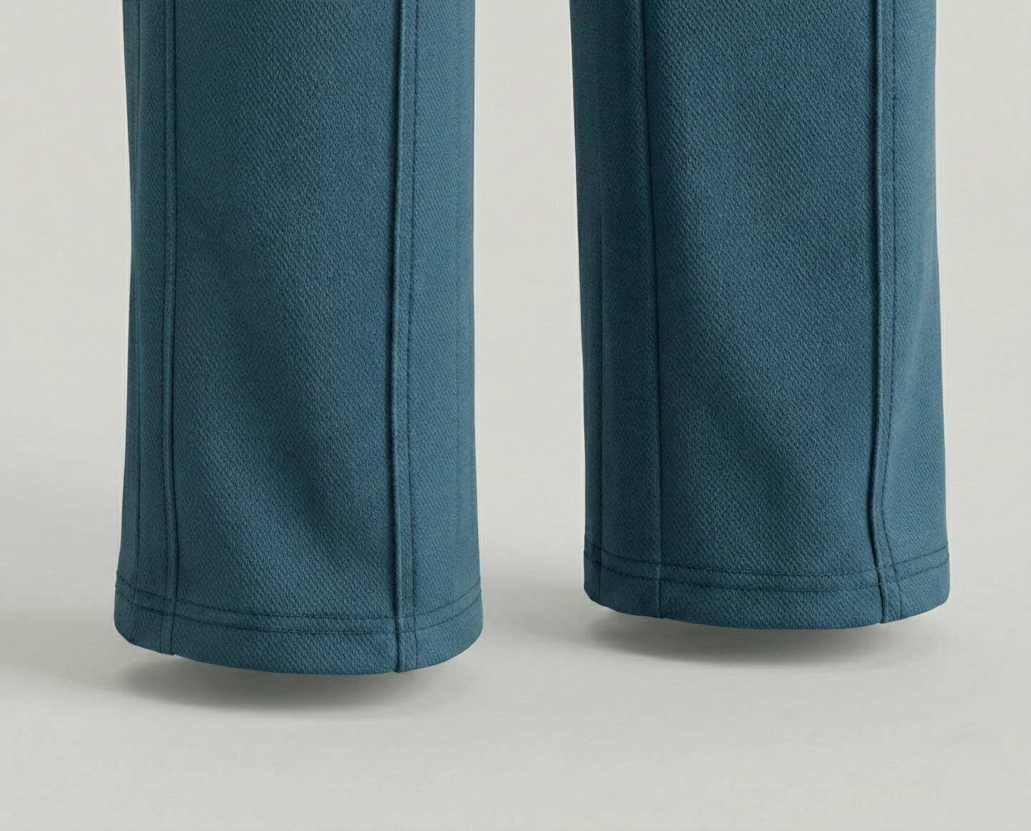 P&B Loose Bottom Front Double Line Casual Trousers | PK Cotton Interlock | Elastic Waist | Zink