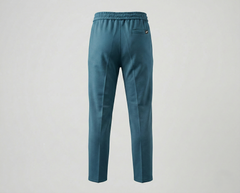 P&B Loose Bottom Front Double Line Casual Trousers | PK Cotton Interlock | Elastic Waist | Zink
