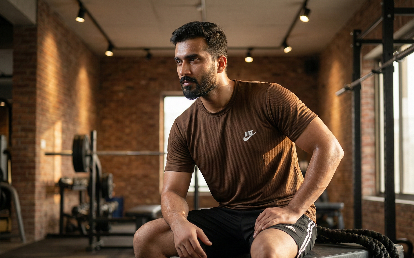 Premium Brown Dry Fit Tee | Gym & Casual Wear